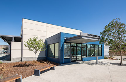 Exterior of the Electric Safety Academy building.