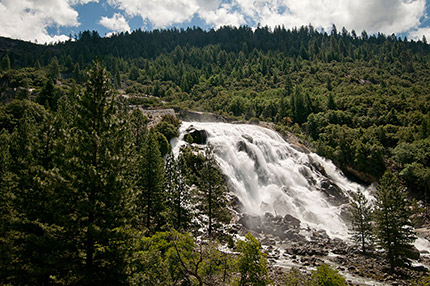 A river cascading down a mountain side